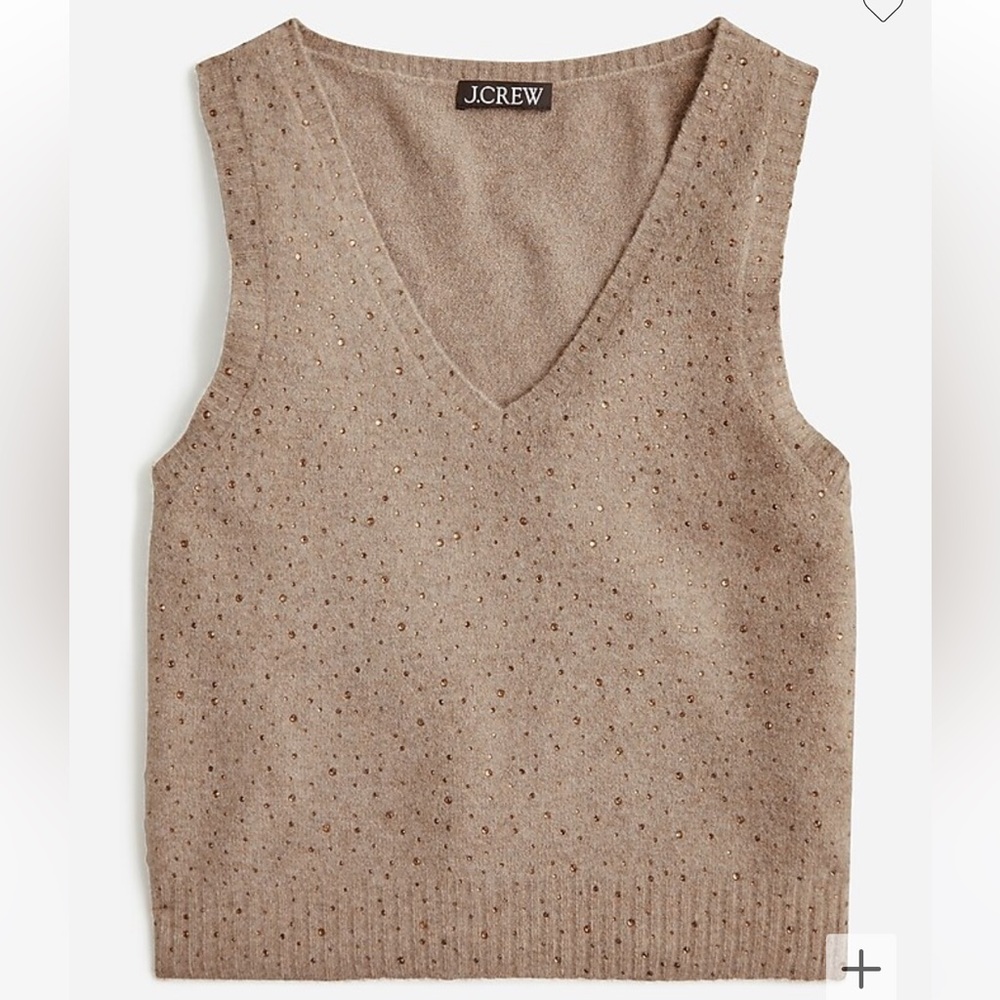 J.Crew Crystal-embellished sweater shell in Supersoft yarn